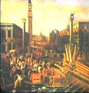 Fete Populaire Devant Le Palais Des Doges by Joseph Heintz the Younger