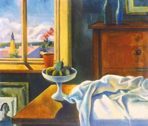 Still Life With The View Of Szentendre by Henrik Heintz