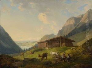 Blick Von Der Spitzingalm Auf Den Schliersee by Carl Friedrich Heinzmann
