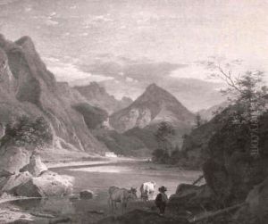 Bergsee Mit Kuhen Und Hirten by Carl Friedrich Heinzmann