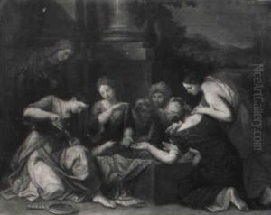 Achilles Unter Den Tochtern Des Lykomedes by Johann Heiss