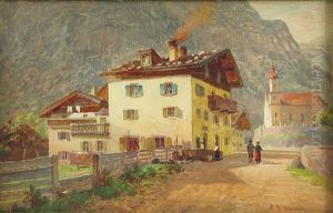 Bei Hall Tirol. Malerisches Kirchdorf Im Sonnigen Licht