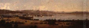 Blick Vom Hoyerberg Auf Die Inselstadt Lindau Und Den Bodensee