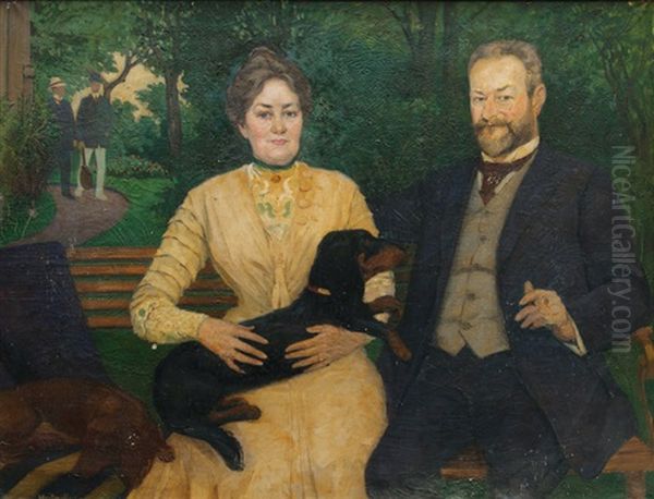 The Michelets In A Garden - view 1