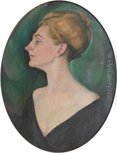 Portrait Of An Elegant Lady by August Heitmueller