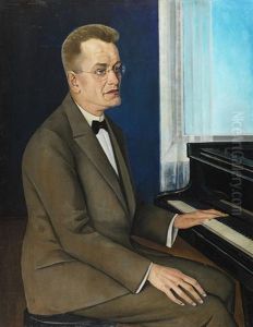 Portrat Eines Mannes Am Klavier