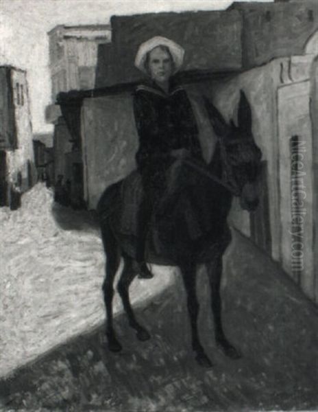 Young Boy On A Donkey - view 1
