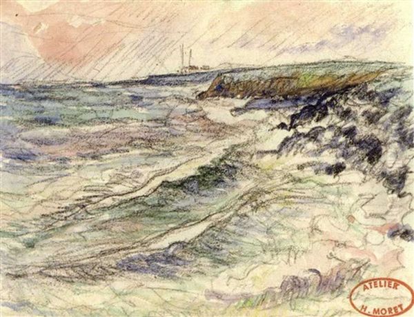 Summer Scene Of Fields With Brook; Landscape Of Farm (8.3"x12); Rocky Shore (12"x18"); Landscape (7"x9.3") - view 1
