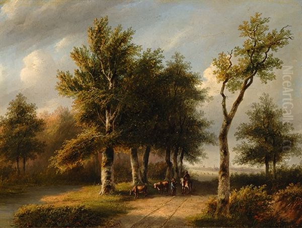 An Encounter On A Forest Path - view 1