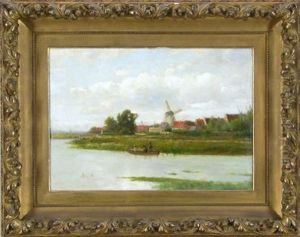 Landscape With Windmill by Joseph Antonio Hekking