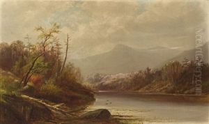 River Landscape In Autumn by Joseph Antonio Hekking