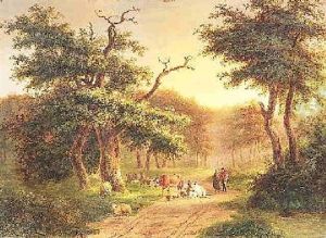 Waldlandschaft Mit Hirten Und Vieh by Joseph Antonio Hekking