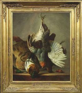 Jagdstilleben Mit Totem Geflugel, Horn Und Felltasche