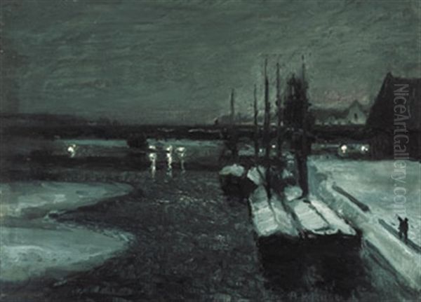 Winterabend In Einem Hafen - view 1