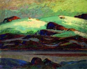 Norwegische Winterlandschaft (+ 2 Frauen In Norwegischer Landschaft, Verso) by Alfred Hermann Helberger