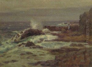 Meeresbrandung An Felsiger Kuste (bornholm ?) by Alfred Hermann Helberger