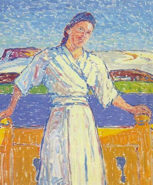 Woman Near A Lake - view 1