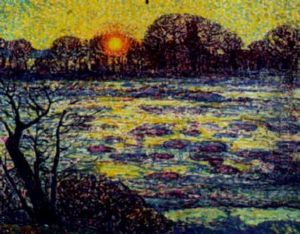 Flodlandskap I Solnedgang by Alfred Hermann Helberger