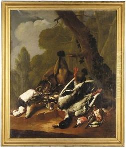 A Still Life Of Dead Game Birds, Including A Duck, A Finch And Other Birds by Andreas Held