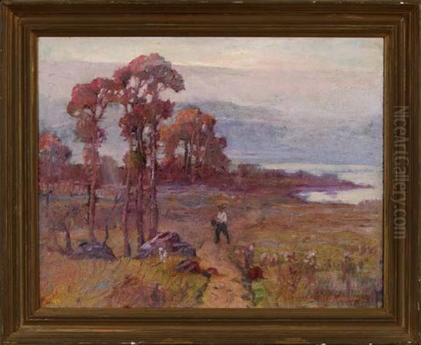 Riverbank View Of A Fisherman Heading Home - view 1