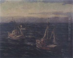 Shrimp Boats by Knute Heldner