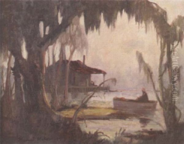 Louisiana Bayou Fishermen And Cabin - view 1