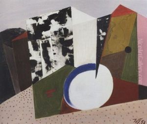 Stilleben Mit Weisem Kreis (komposition Mit Dem Weissen Kreis) by Werner Heldt