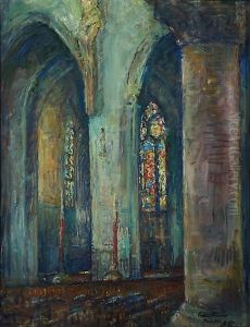 Interior Of A Cathedral, Saint-severin Paris