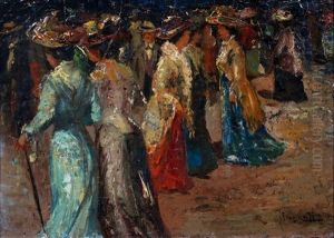 Winkelende Dames by Franciscus Willem Helfferich