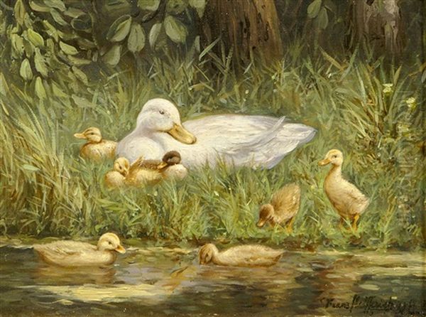 Ente Mit Jungen Am Wasser - view 1