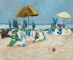 A Day At The Beach by Franciscus Willem Helfferich
