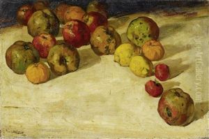Stillleben Mit Apfeln Und Zitronen by Franciscus Willem Helfferich