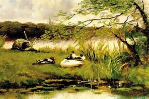 Duck On Shore by Franciscus Willem Helfferich