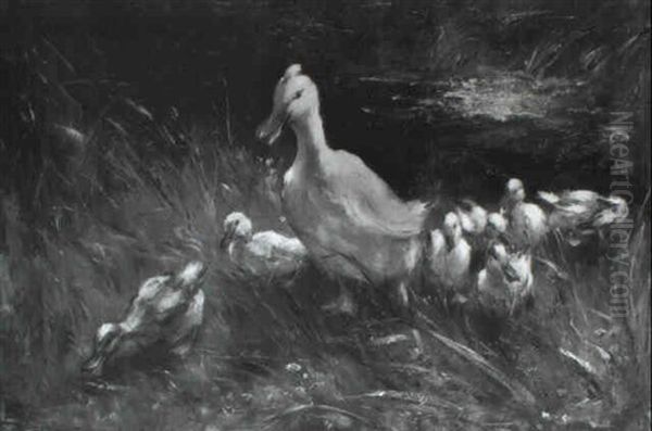 Ducks On A Riverbank - view 1