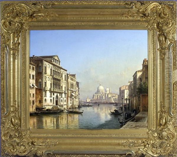 Canale Grande In Venedig - Blick Von Der Ponte Dell Accademia Auf Die Santa Maria Della Salute, Links Der Pallazzo Franchetti - view 1