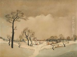 Paysage Hivernal by Gustave Helinck