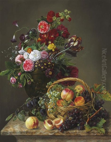 Still Life With Peaches And Grapes - view 1