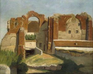 Romische Ruinen Im Abendlicht (thermen Des Caracalla?) by Carl Von Der Hellen