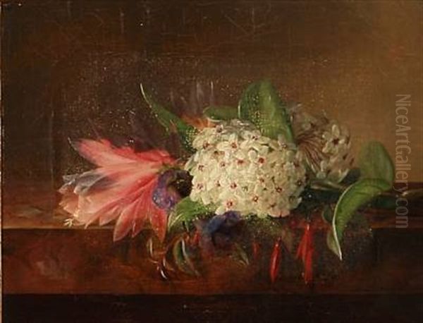 A Bunch Of Flowers On A Sill - view 1