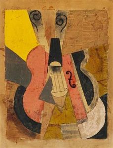 Cubist Composition With A Guitar, Paris by Thorvald Hellesen