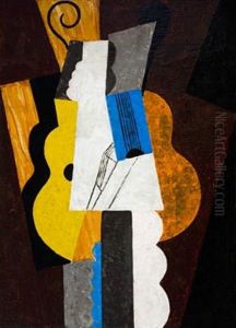 Komposisjon Med Gitar by Thorvald Hellesen
