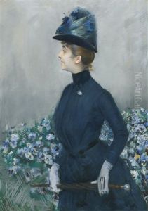 La Femme Aux Fleurs (portrait Of Mathilde See) by Paul Cesar Helleu