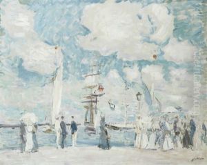 L'entree Du Bassin De Deauville by Paul Cesar Helleu