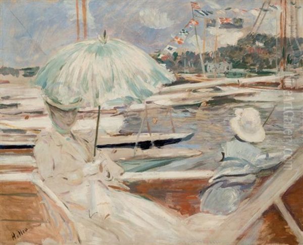 Madame Helleu Et Jean Helleu En Bateau - view 1