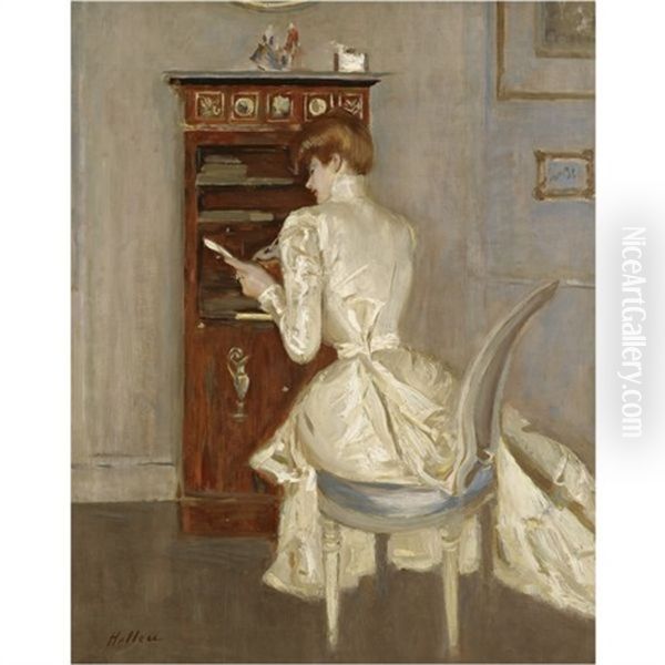 Madame Helleu A Son Bureau Dans Le Salon De L'atelier Du Peintre (madame Helleu At Her Bureau In The Drawing Room Of The Artist's Studio) - view 1