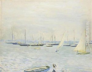 Sailing At Cowes, From The Royal Squadron Yacht Club by Paul Cesar Helleu