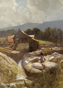 Muhle Im Riesengebirge by Rudolf Hellgrewe