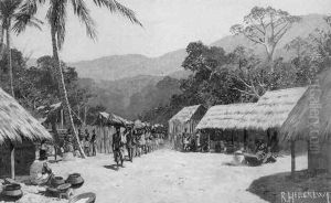 Dorfplatz Umgeben Von Strohhutten In Deutsch-ostafrika (togo) Dorfplatz Umgeben Von Strohhutten In Deutsch-ostafrika (togo)