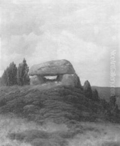 Hunengrab In Heidelandschaft Bei Abendrot by Rudolf Hellgrewe