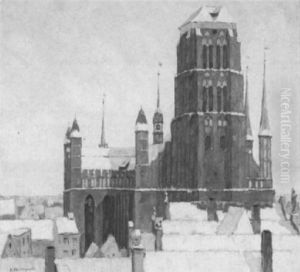 Blick Auf Die Danziger Marienkirche An Einem Sonnigen Wintertag by Berthold Hellingrath